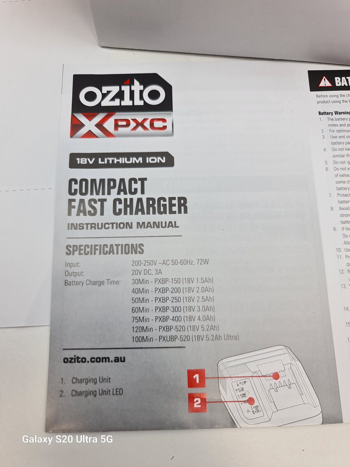 Ozito 18v Charger + 2.5Ah Battery - New