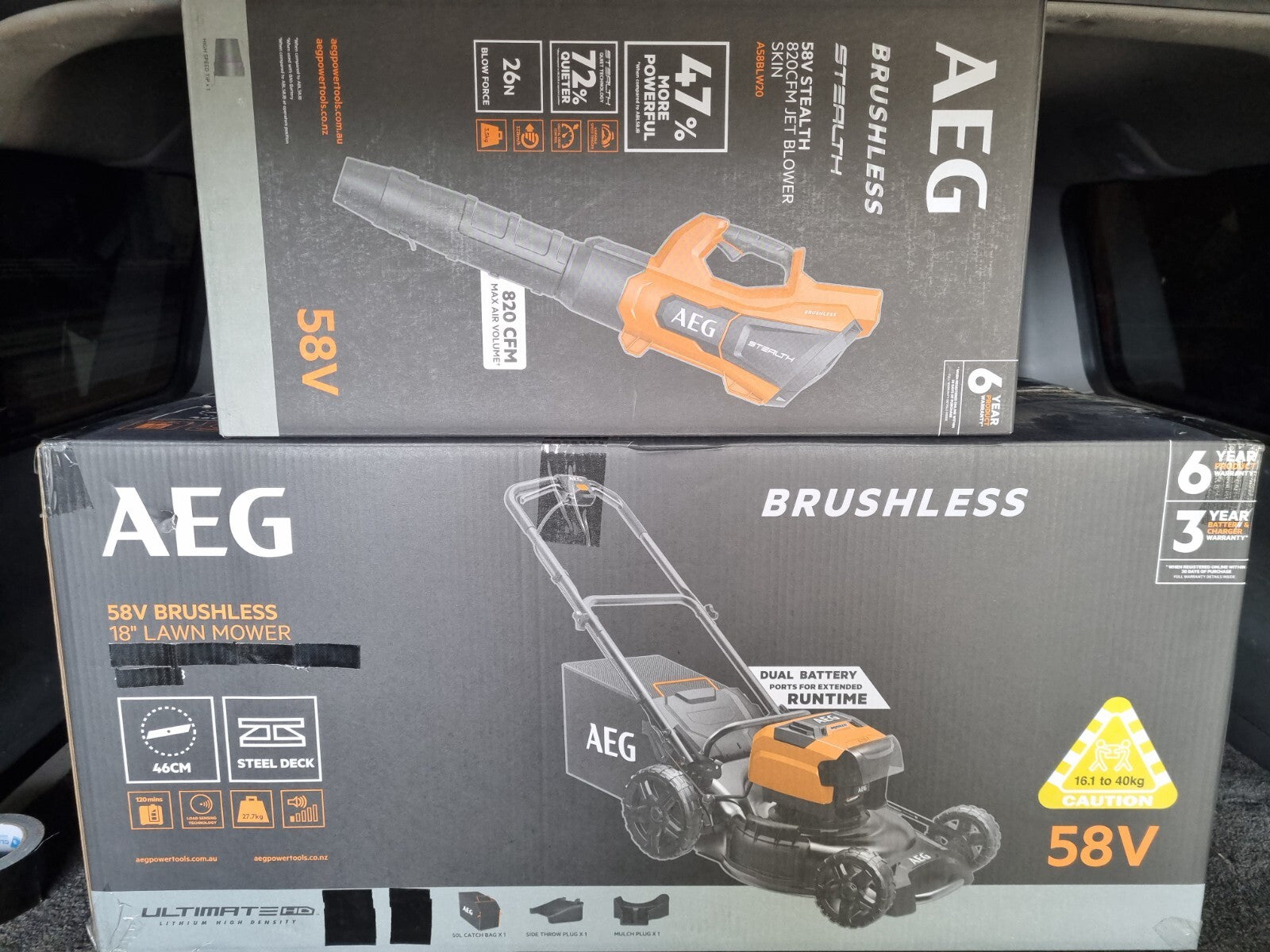 AEG 58v Garden Power Tools Lawn Mower Li-ion Stealth