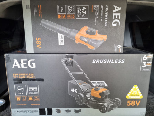 AEG 58v Garden Power Tools Lawn Mower Li-ion Stealth