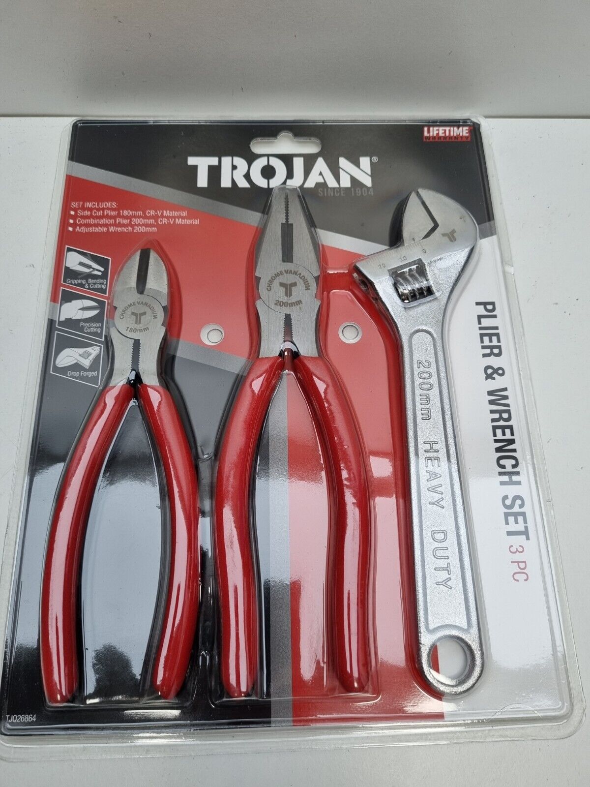 Trojan Plier and Shifter 3 Piece Set - New - Lifetime Warranty