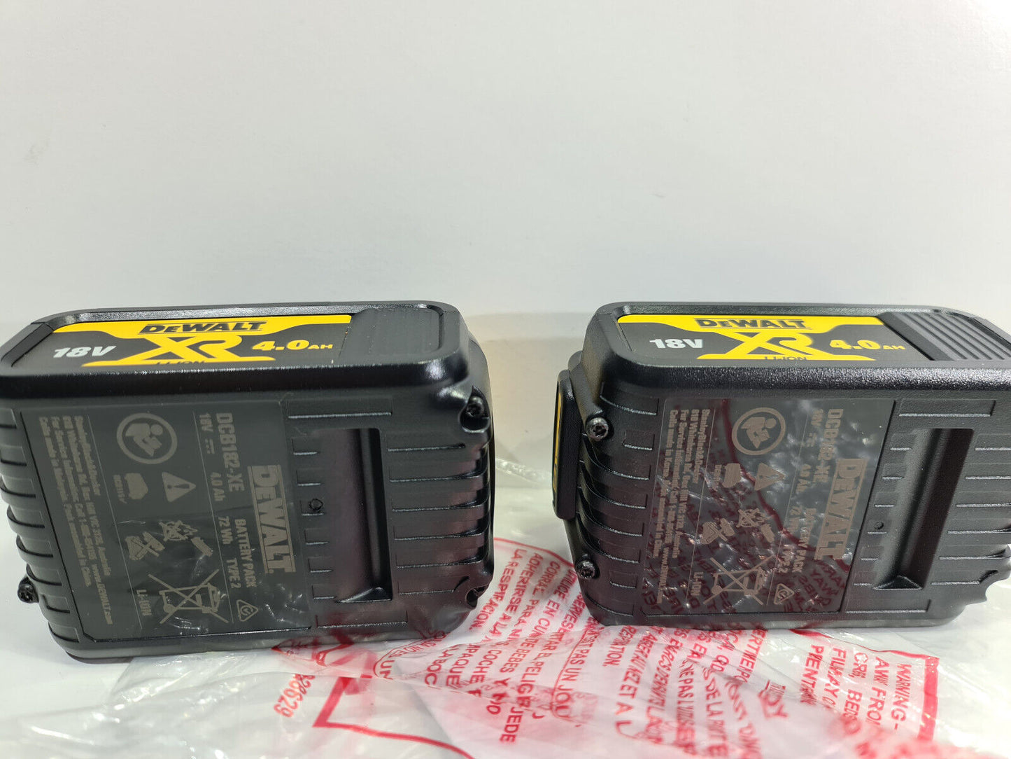 Dewalt 18v 4Ah Batteries x2 DCB182 - New + Genuine