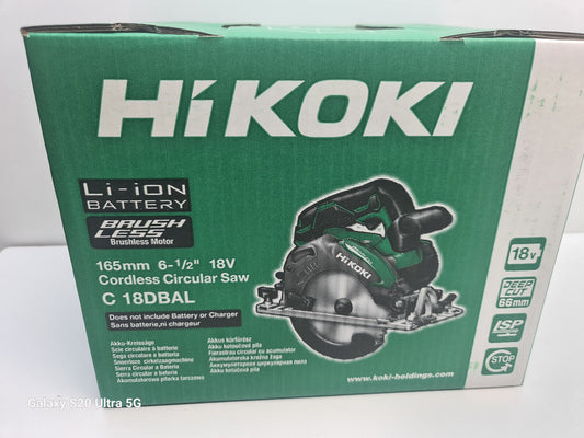 Hikoki 18v Brushless 165mm Circular Saw C18DBAL - New