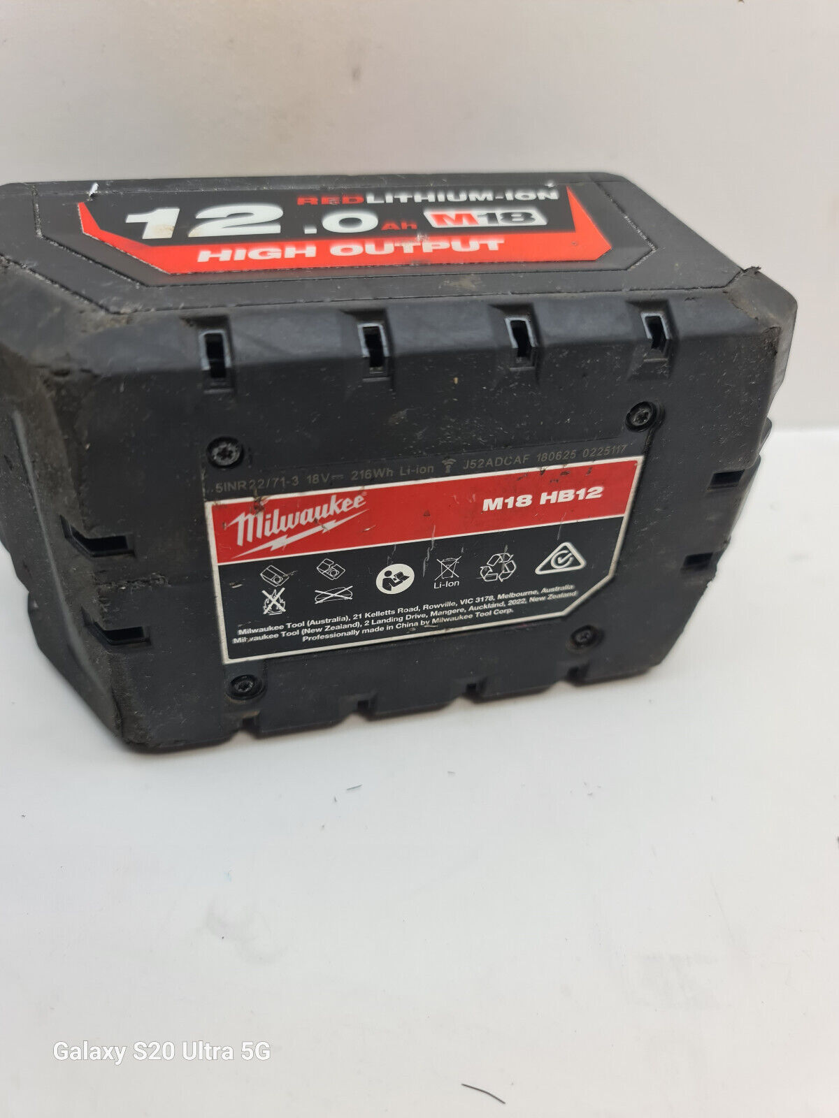 Milwaukee 18v 12.0Ah Battery - Used + Genuine Milwaukee