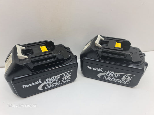 Makita 18v 3Ah Battery x2 - Used + Genuine