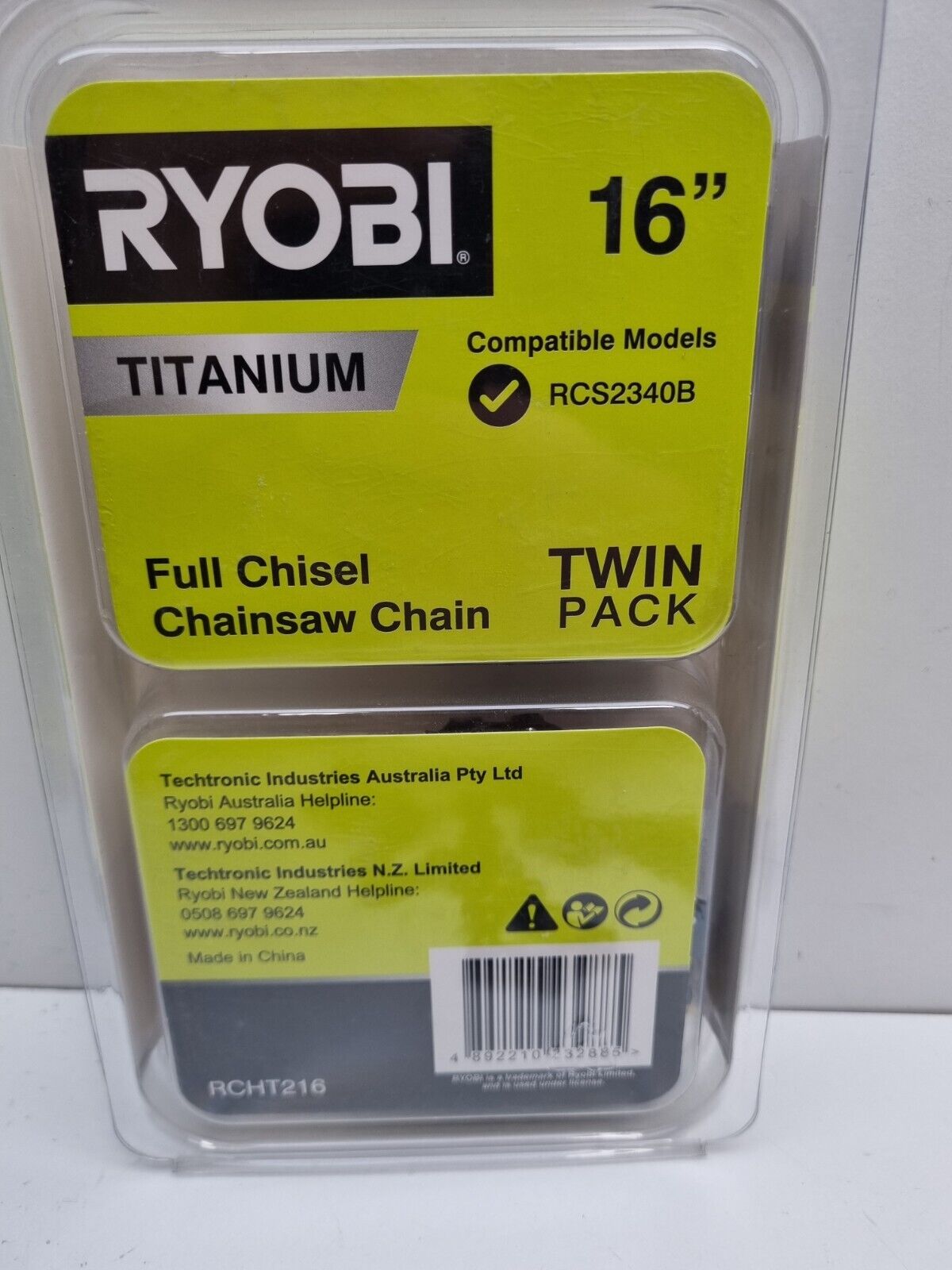 Ryobi 16" Titanium Chain 56-0.050 - 3/8 Twin Pack good quality garden tools