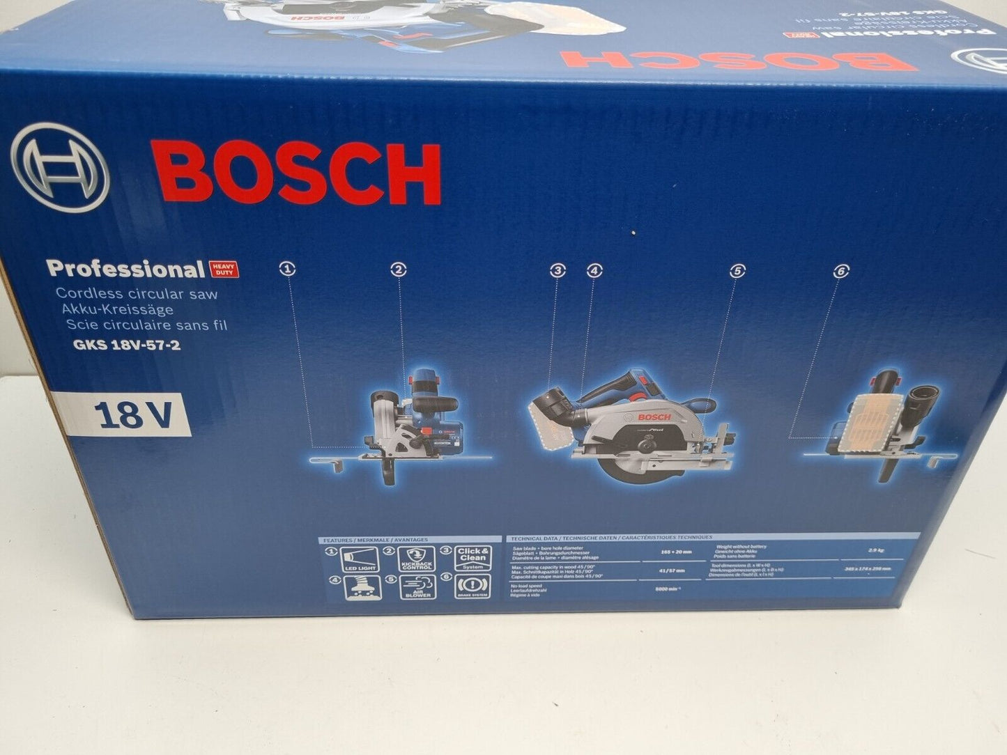 Bosch 18v Brushless Circular Saw GKS18V-57-2 - New