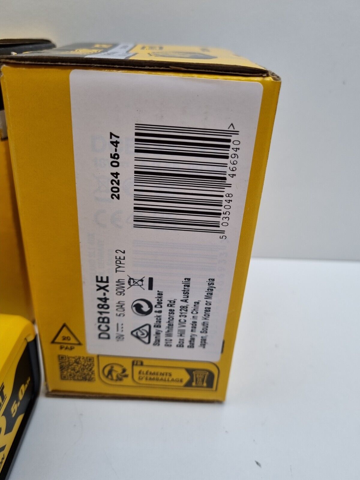 Dewalt 18v 5Ah Battery x2 DCB184 - 2024 + Genuine