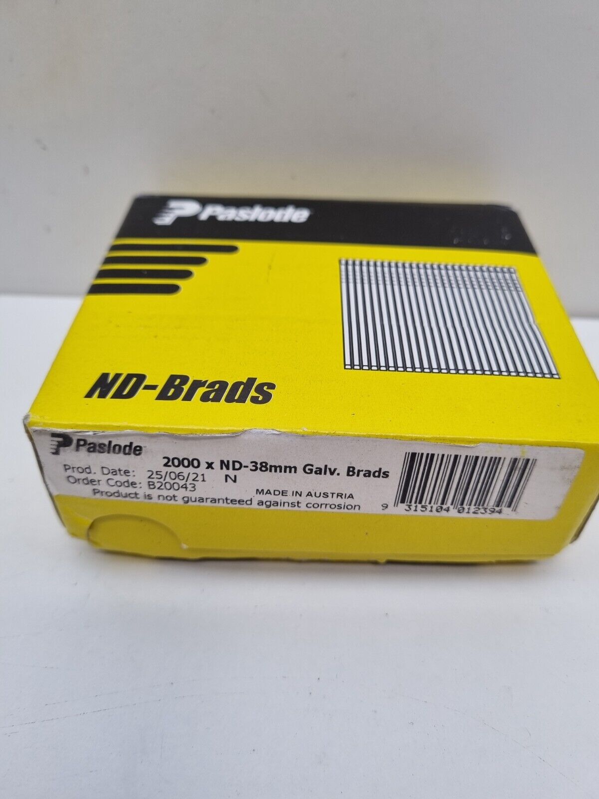 Paslode ND 38mm Galvanised Brads x2000 - 14ga Straight - New