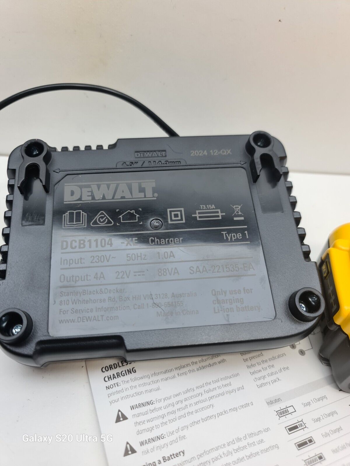 Dewalt 18v 5Ah Battery + Charger DCB1104 - Both New 2024 Models