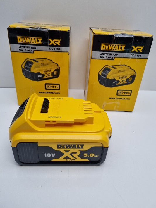 Dewalt 18v 5Ah Battery x2 DCB184 - 2024 + Genuine