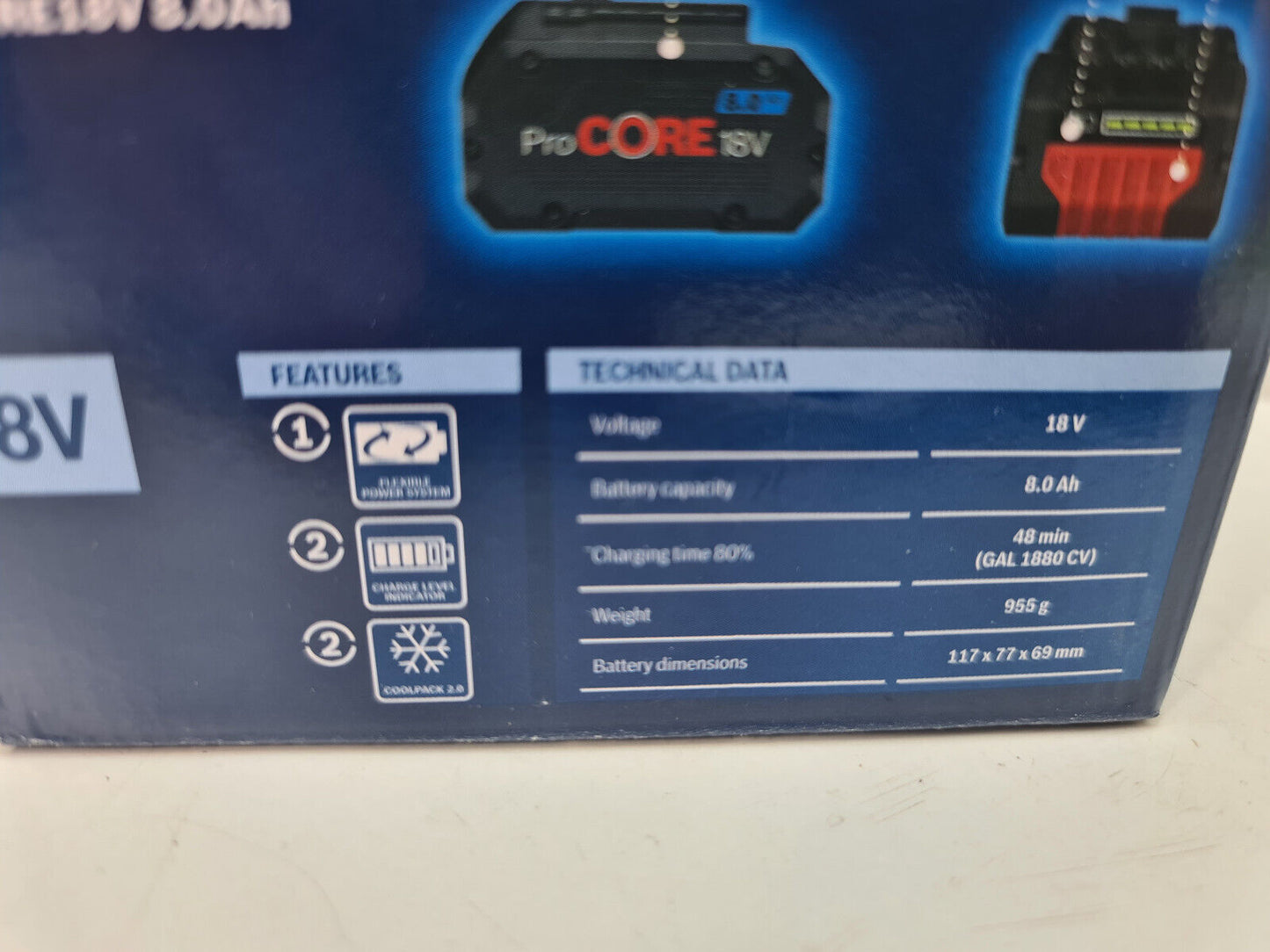 Bosch 18v Pro Core 8AH Battery - New in Box