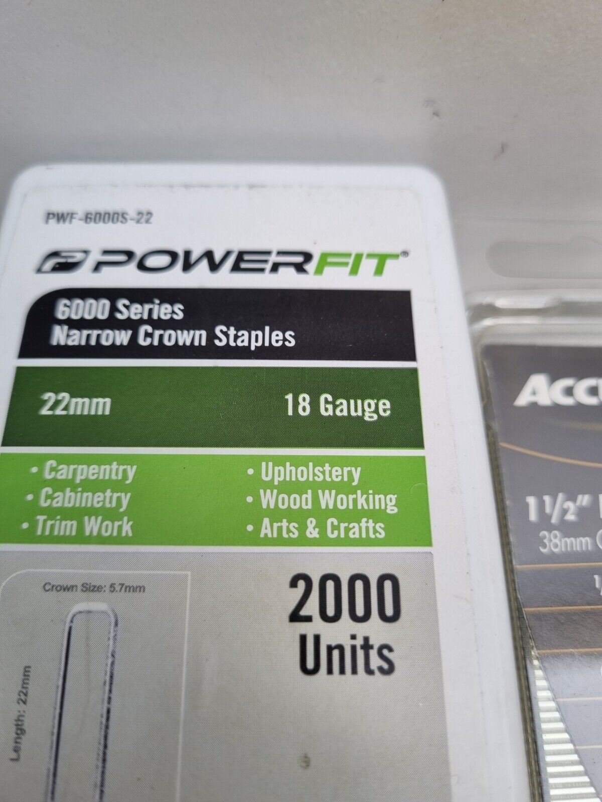 Powerfit 6000 Series Narrow Crown Staples 22mm + 38mm