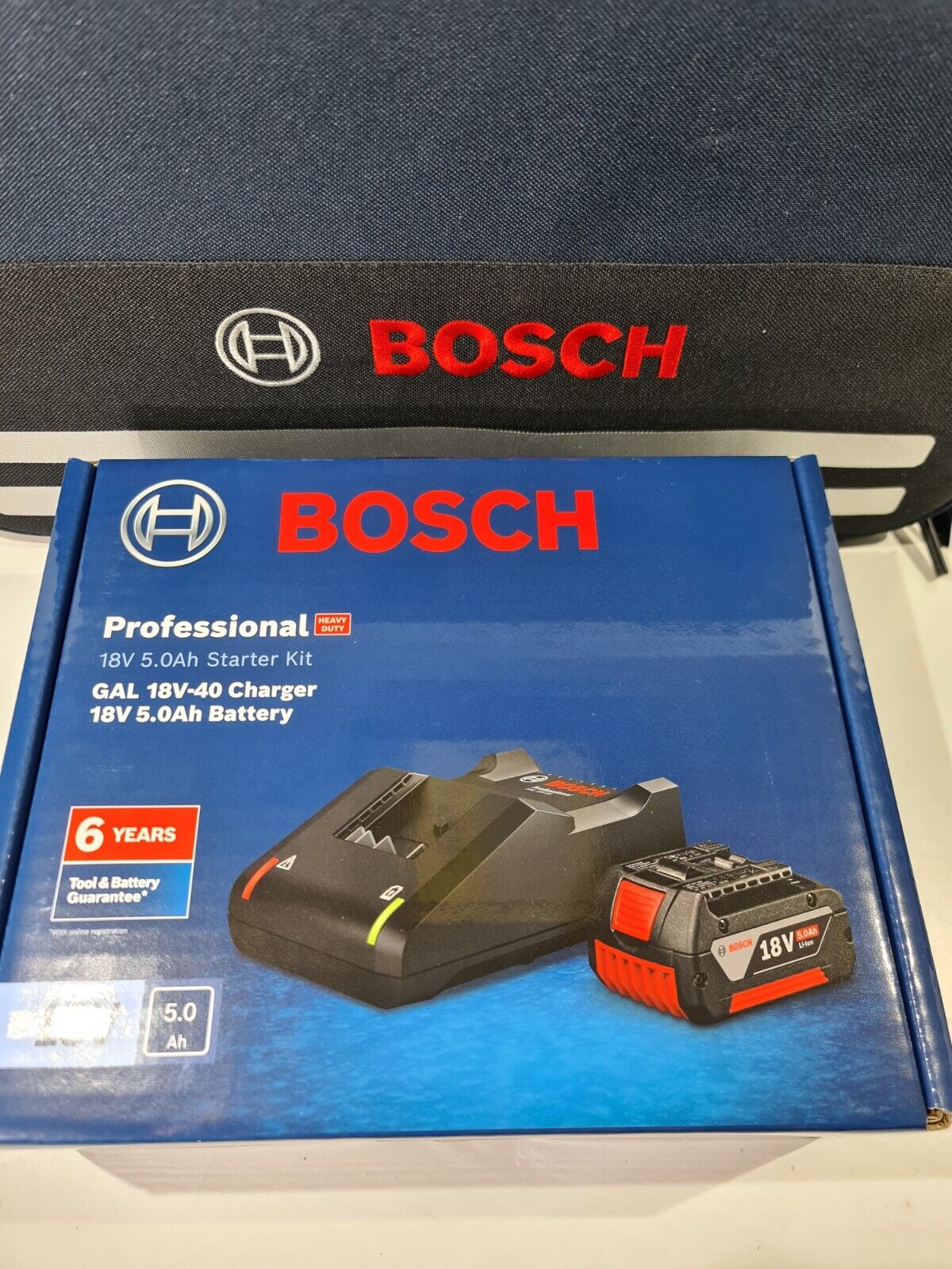 Bosch 18v Charger + 5Ah Battery + Carry Bag - New