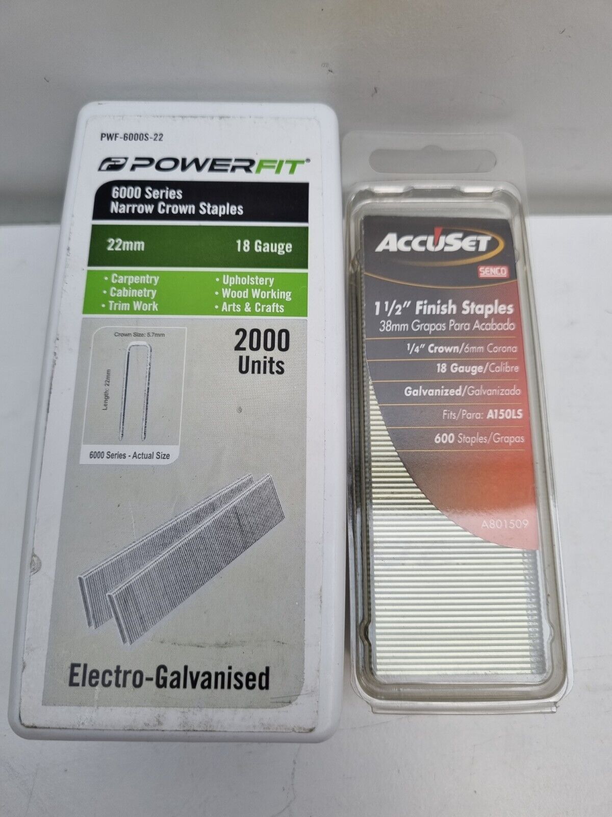 Powerfit 6000 Series Narrow Crown Staples 22mm + 38mm