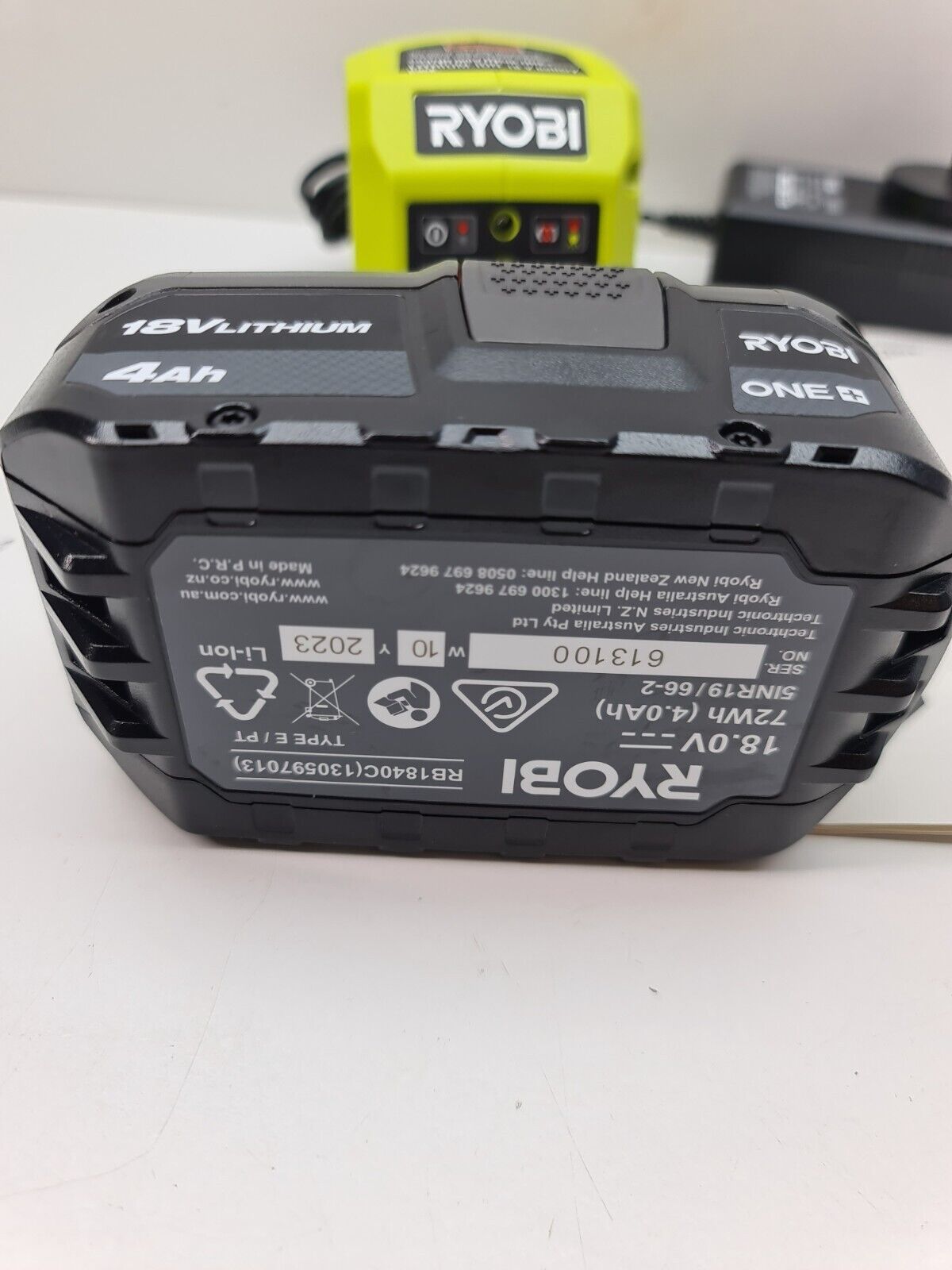 Ryobi 18v Charger + 4AH Battery - New + Genuine