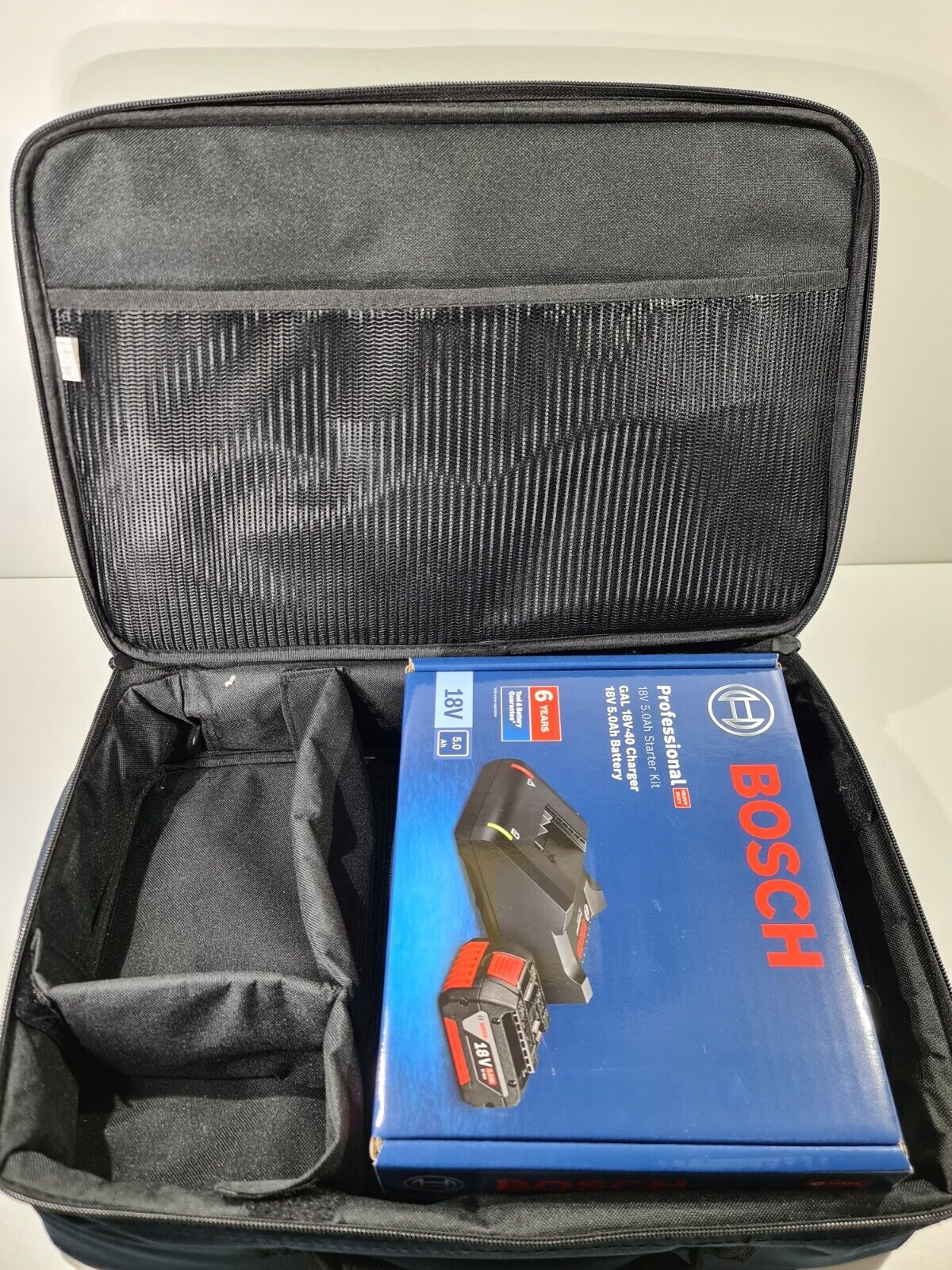 Bosch 18v Charger + 5Ah Battery + Carry Bag - New