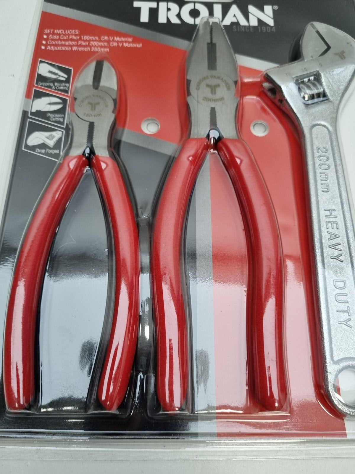 Trojan Plier and Shifter 3 Piece Set - New - Lifetime Warranty