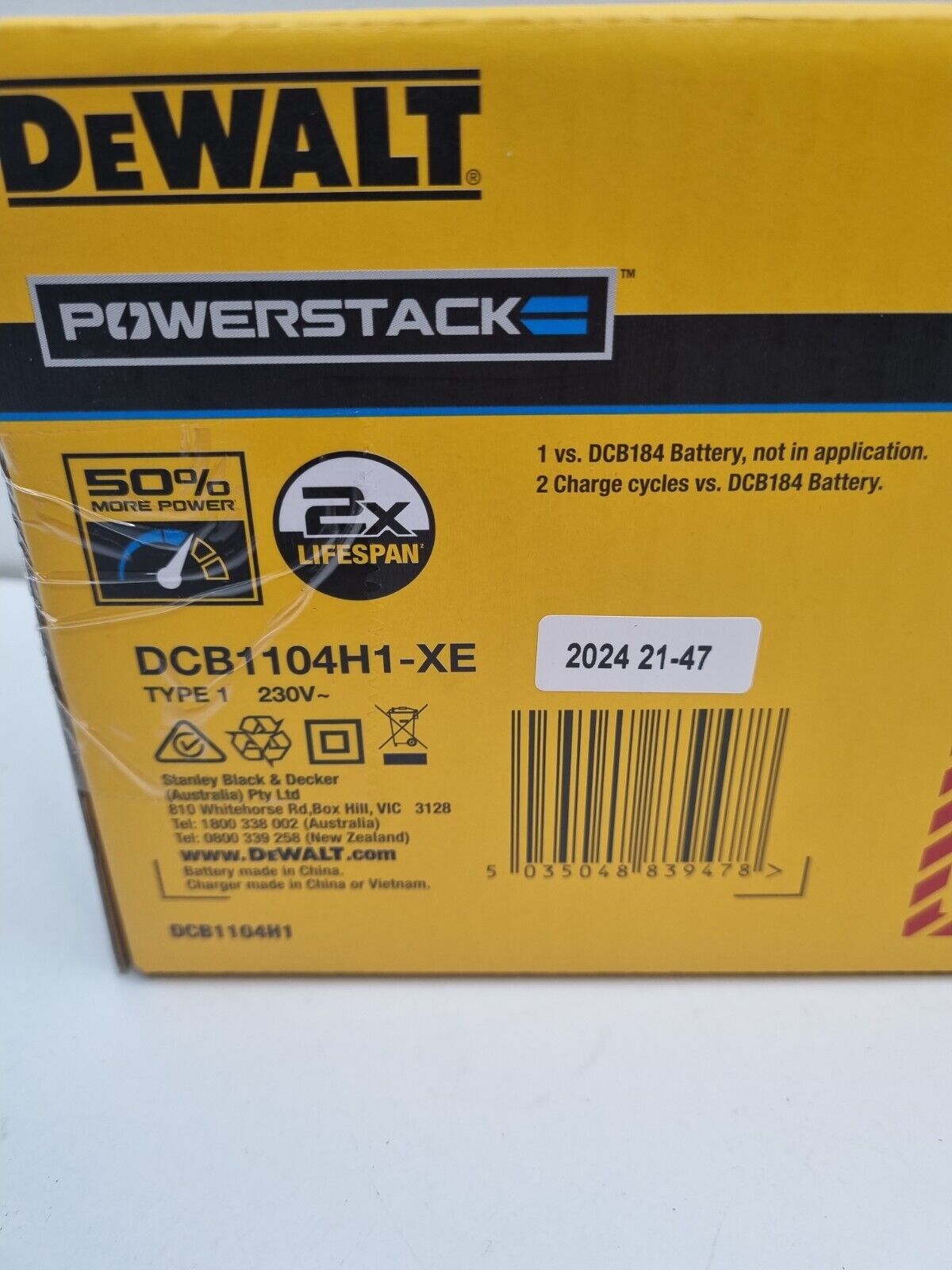 Dewalt 18v Charger + 5Ah Power Stack Battery Kit