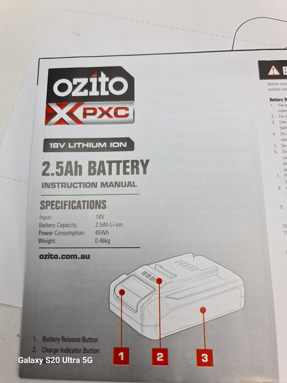 Ozito 18v Charger + 2.5Ah Battery - New