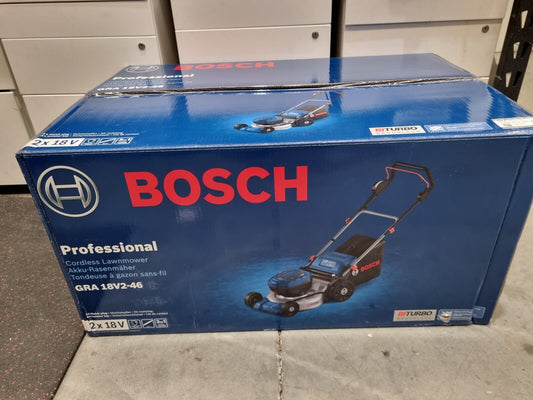 Bosch 18v Bi-turbo Brushless Lawn Mower GRA18V2-46 - 2x 18v - New