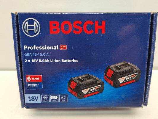 Buy Bosch Blue Batteries Twin Pack 18v 5.0Ah Home Renovating