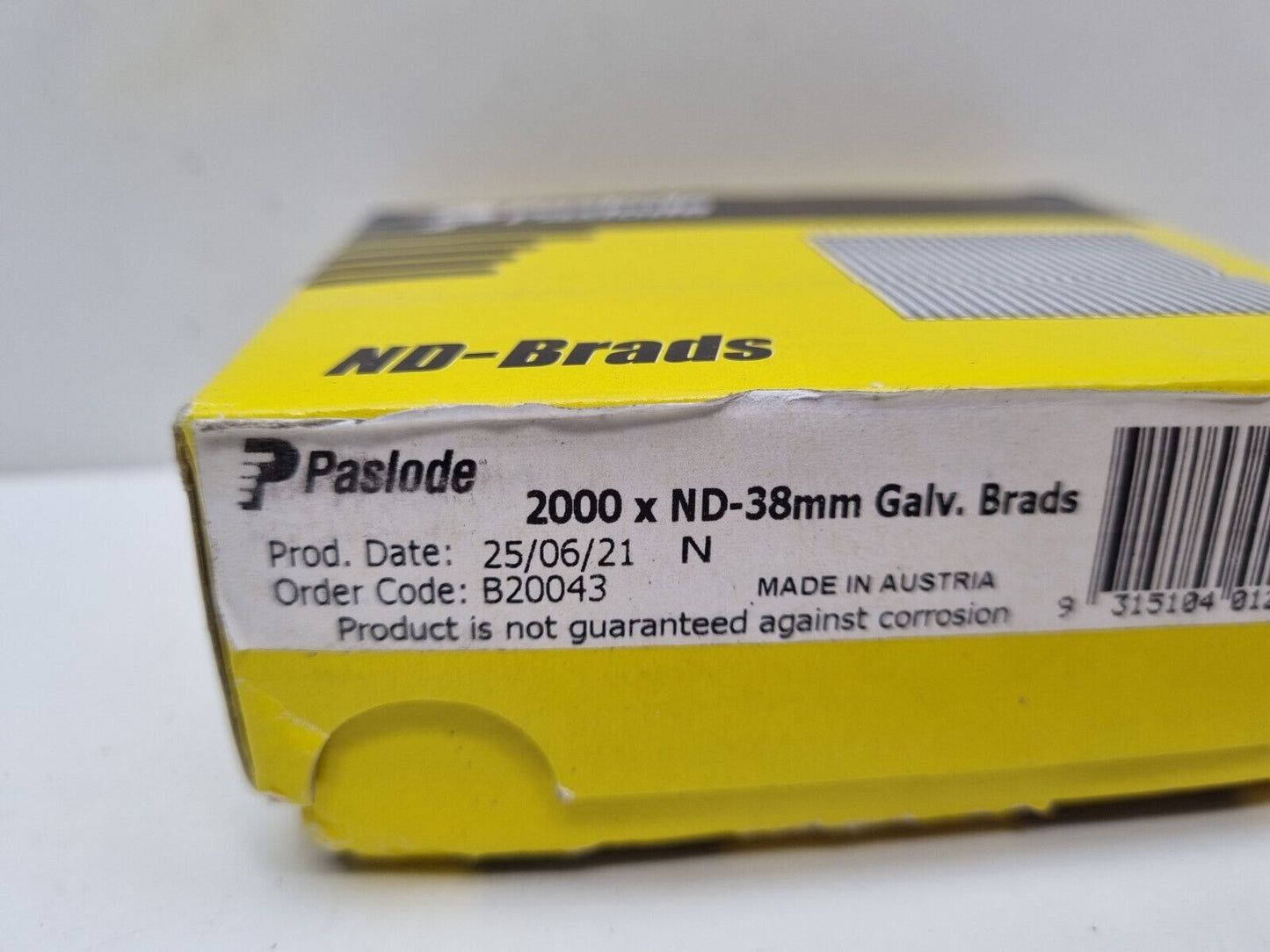 Paslode ND 38mm Galvanised Brads x2000 - 14ga Straight - New