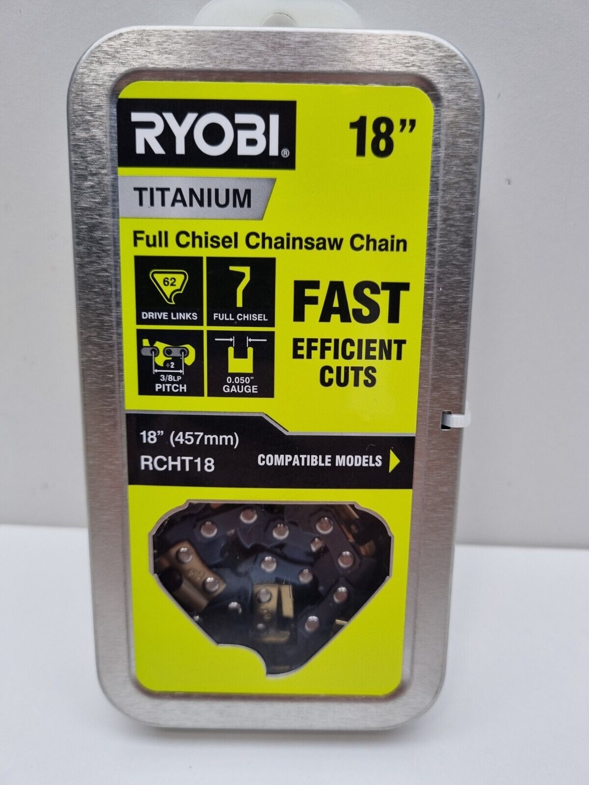 Ryobi Titanium 18" Full Chisel Chainsaw Chain - New