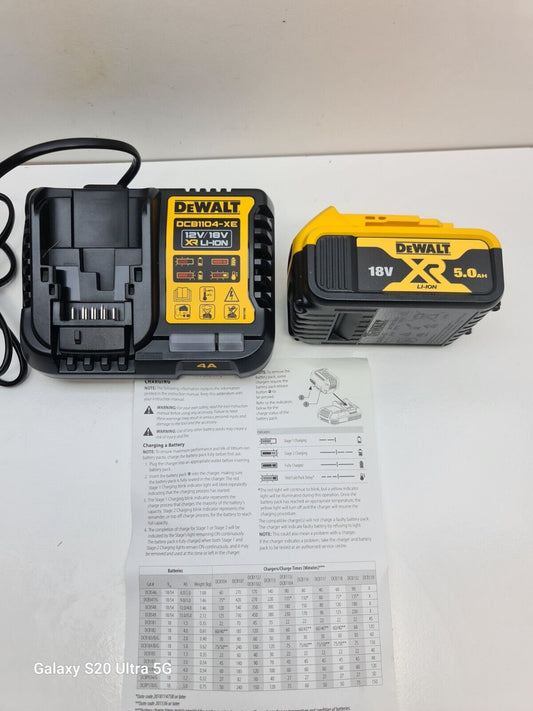 Dewalt 18v 5Ah Battery + Charger DCB1104 - Both New 2024 Models