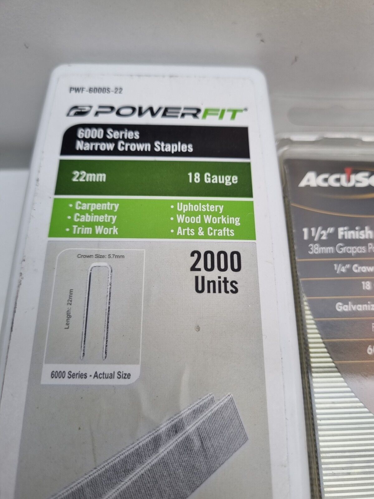 Powerfit 6000 Series Narrow Crown Staples 22mm + 38mm