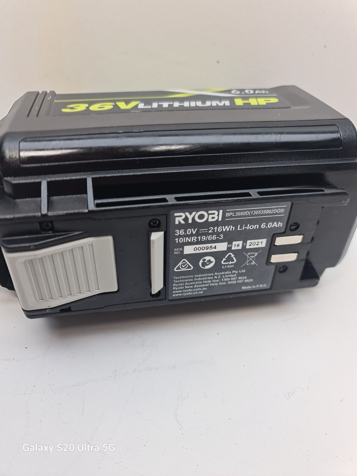 Ryobi 36v HP 6Ah Battery BPL3660D - Used