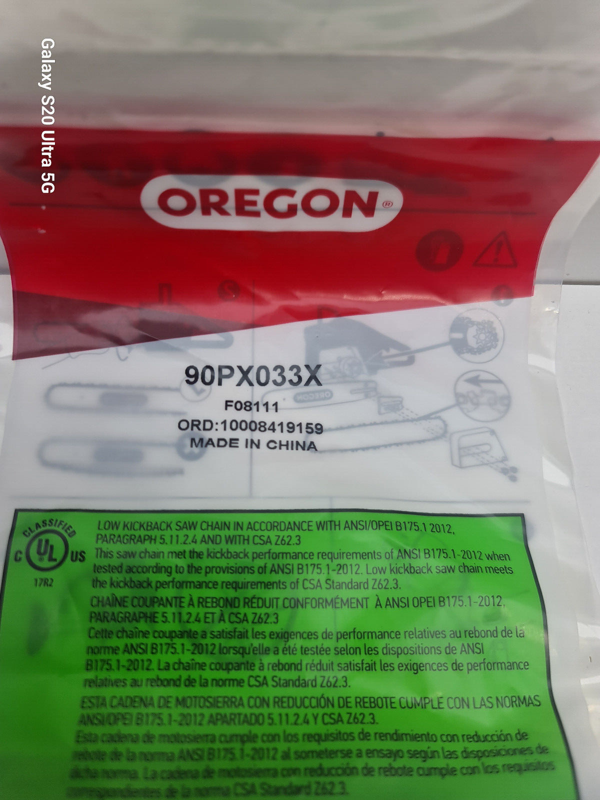 Oregon 8" 200mm Bar and Chainsaw Chain - New