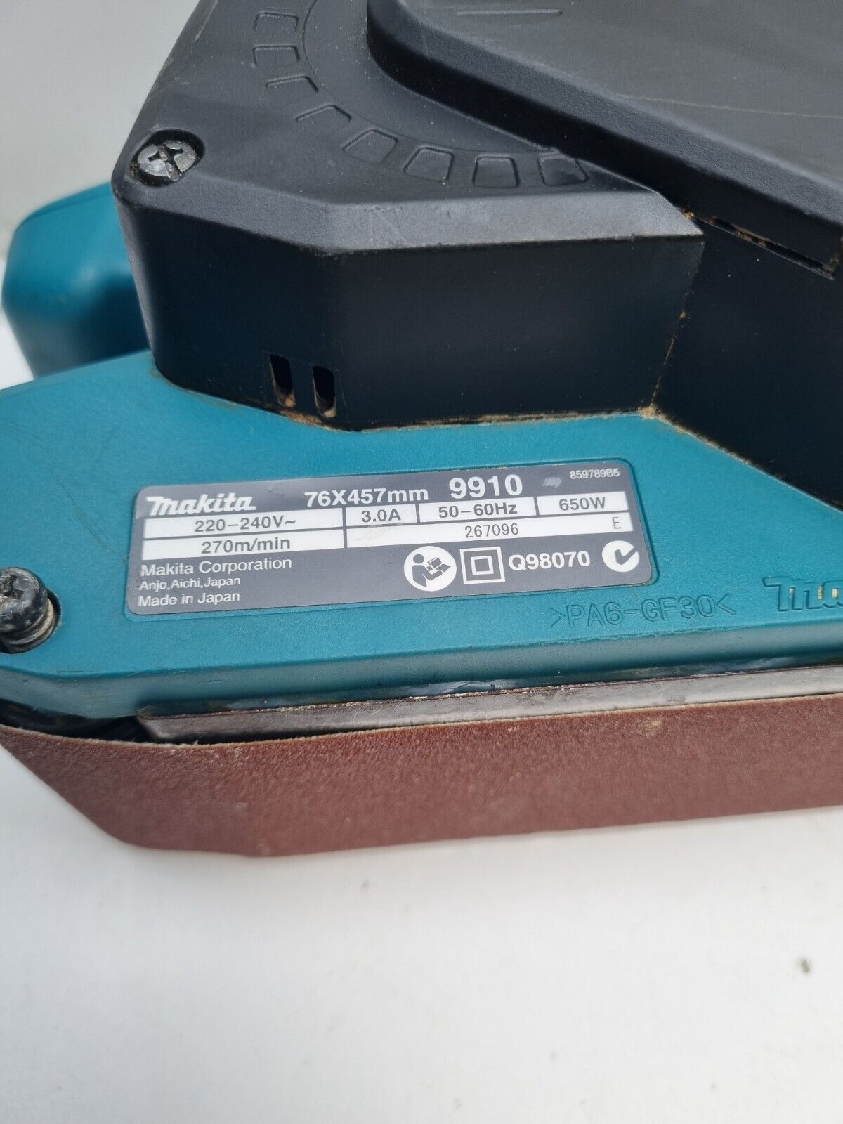 Makita Belt Sander 9910 76mm 650w - Made in Japan - Used