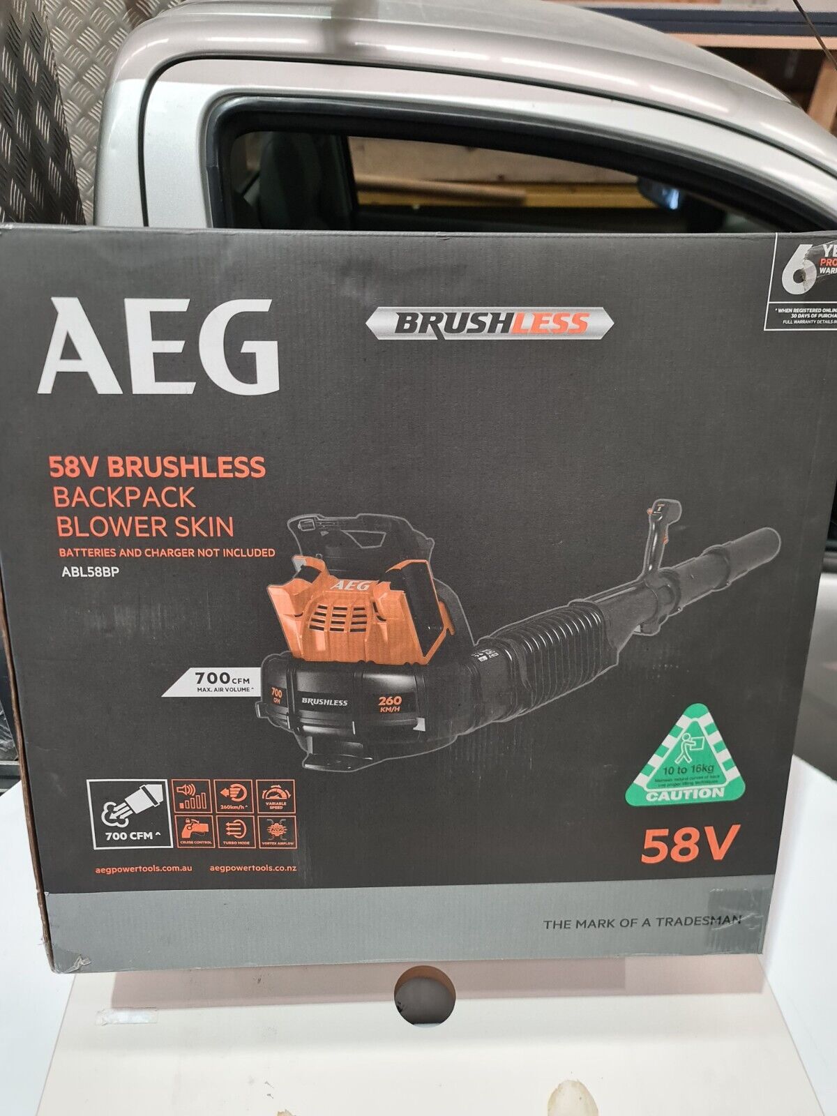 AEG 58v Brushless Backpack Blower 700CFM - New in Box