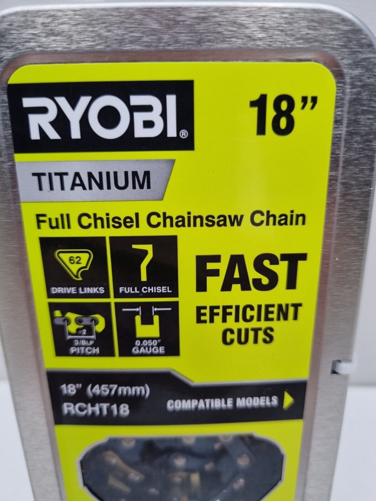 Ryobi Titanium 18" Full Chisel Chainsaw Chain - New