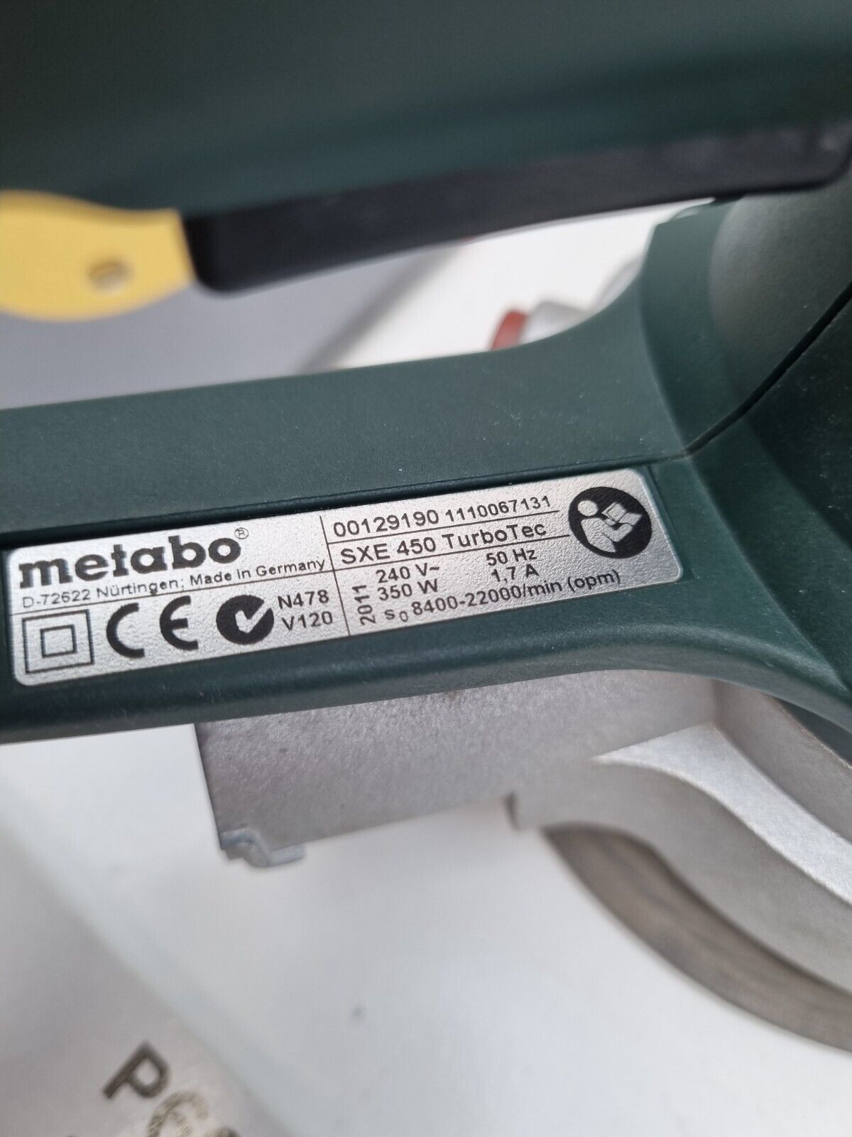 Metabo SXE450 Turbo Tec 150mm Orbital Sander + Pads