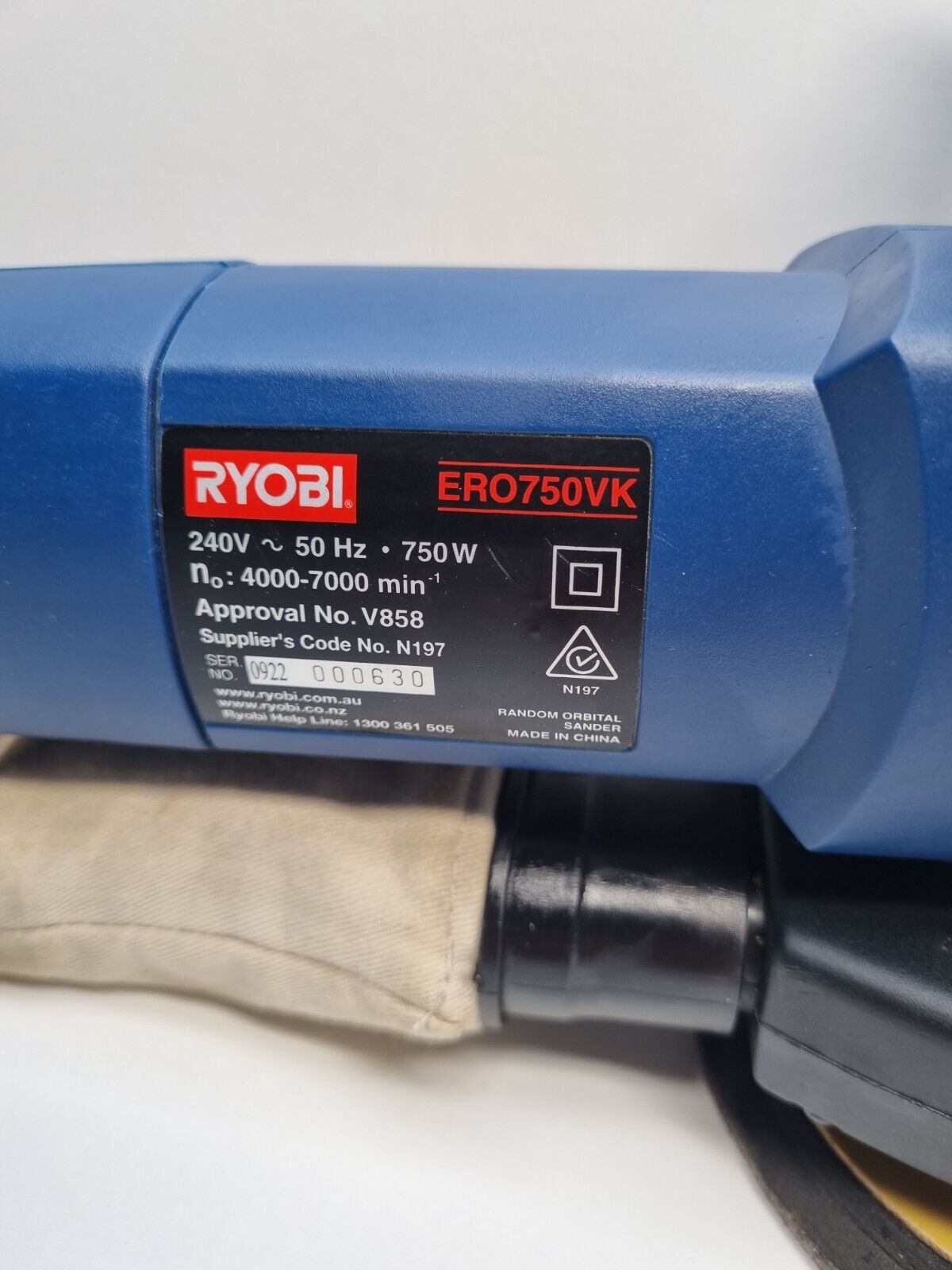 Ryobi ERO750VK 150mm Random Orbital Sander - Used