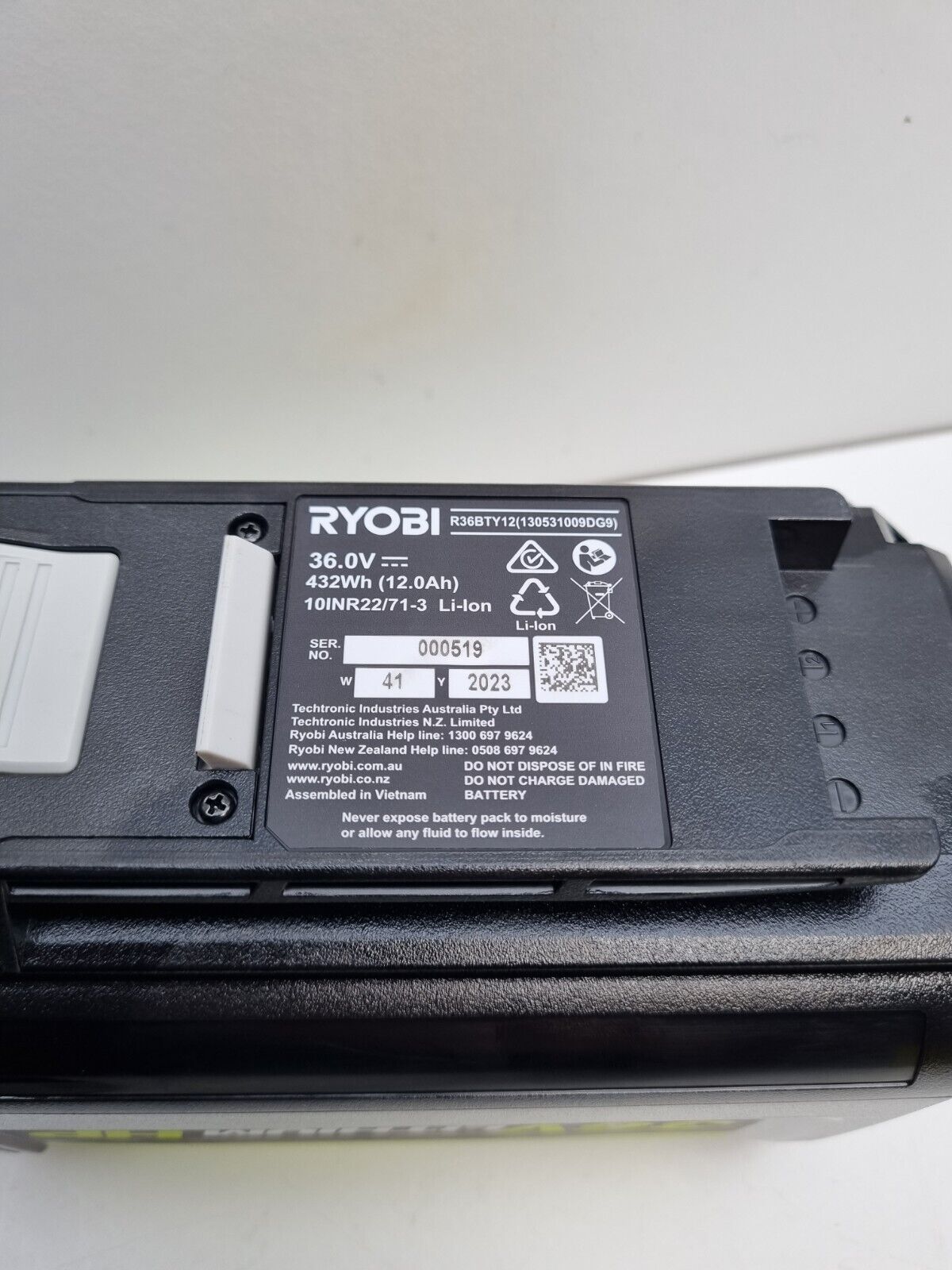 Ryobi 36v HP 12AH Battery R36BTY12 - 432WH - New Condition