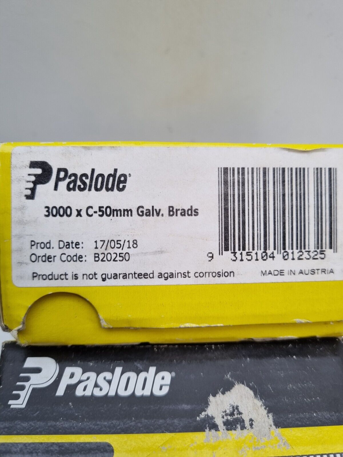 Paslode 50mm 16ga Straight Brads x6000 - New