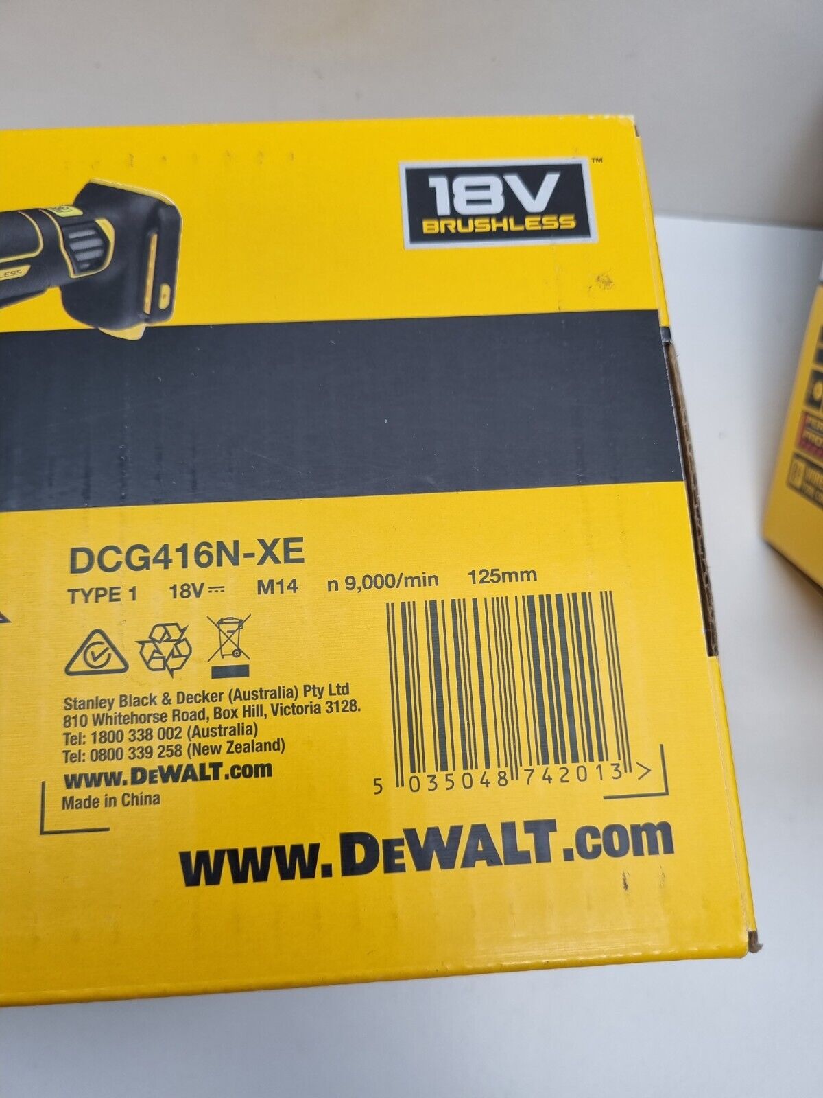 Dewalt 18v Brushless Flexvolt Advantage Angle Grinder 125mm DCG416N - New in Box