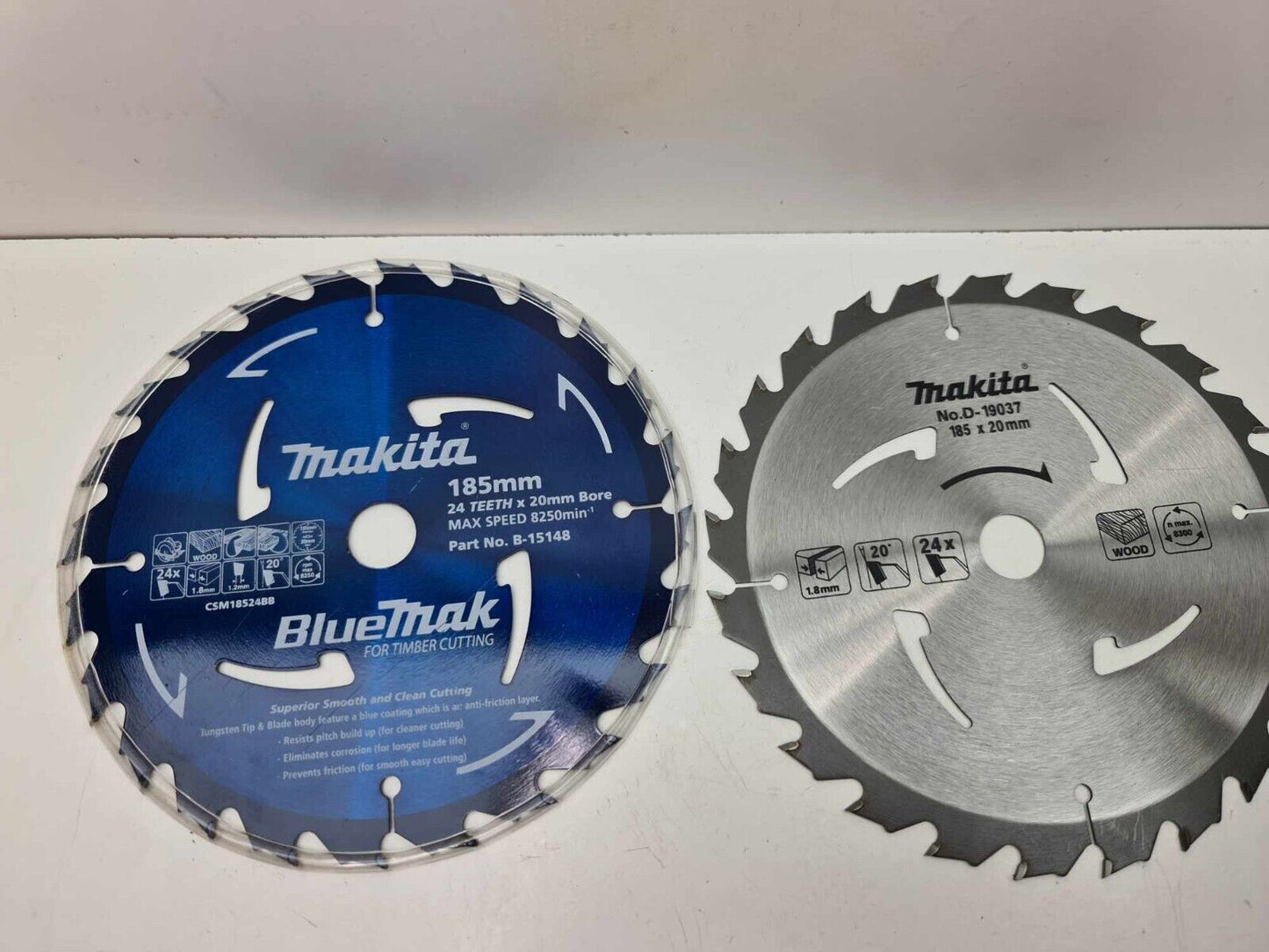 Makita 185mm Saw Blades x2 - Wood Cutting - New