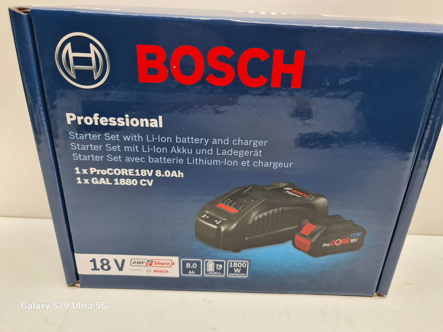 Bosch 18v AMP Share 8AH Pro Core + Rapid Charger Combo - New in Box