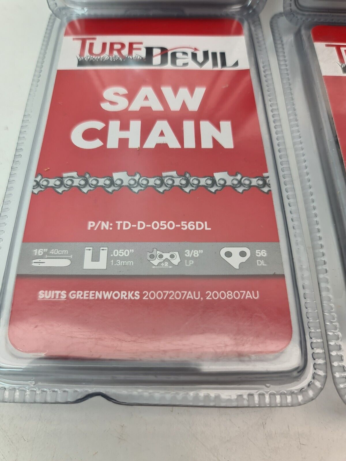 Turf Devil 16" Chainsaw Chains x4, 3/8LP, 56DL - Suits Greenworks